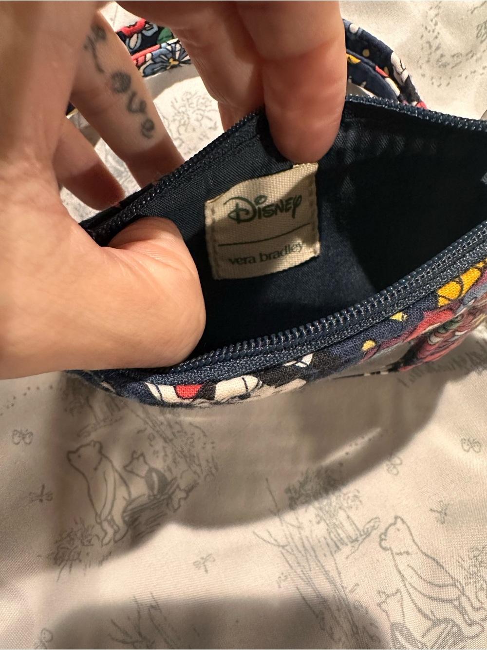 Vera Bradley x Disney Navy Floral Mini Wristlet Key Pouch - Picture 8 of 8